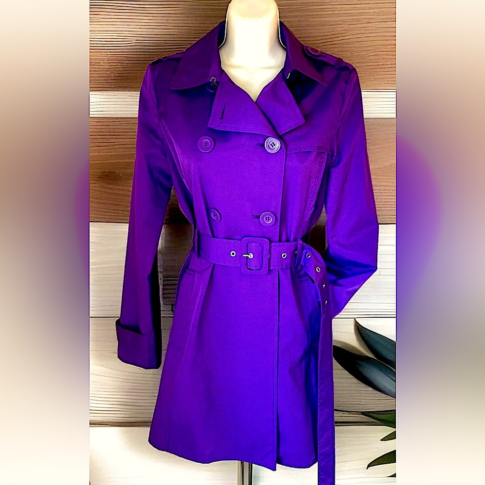 ☔️KENNETH COLE☔️ SHORT GOMMET BELT RAIN TRENCH COAT NWOT🌂
